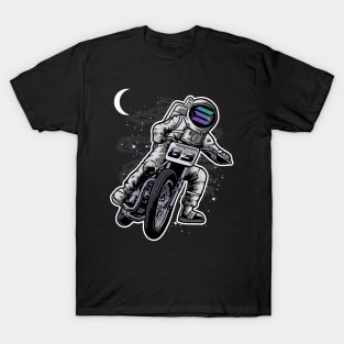 Astronaut Motorbike Solana Coin To The Moon Crypto Token Cryptocurrency Wallet Birthday Gift For Men Women Kids T-Shirt